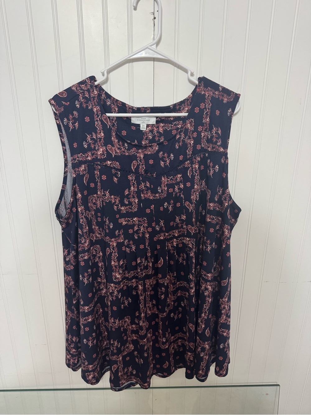 croft & barrow Navy Dress with Pink Paisley Print